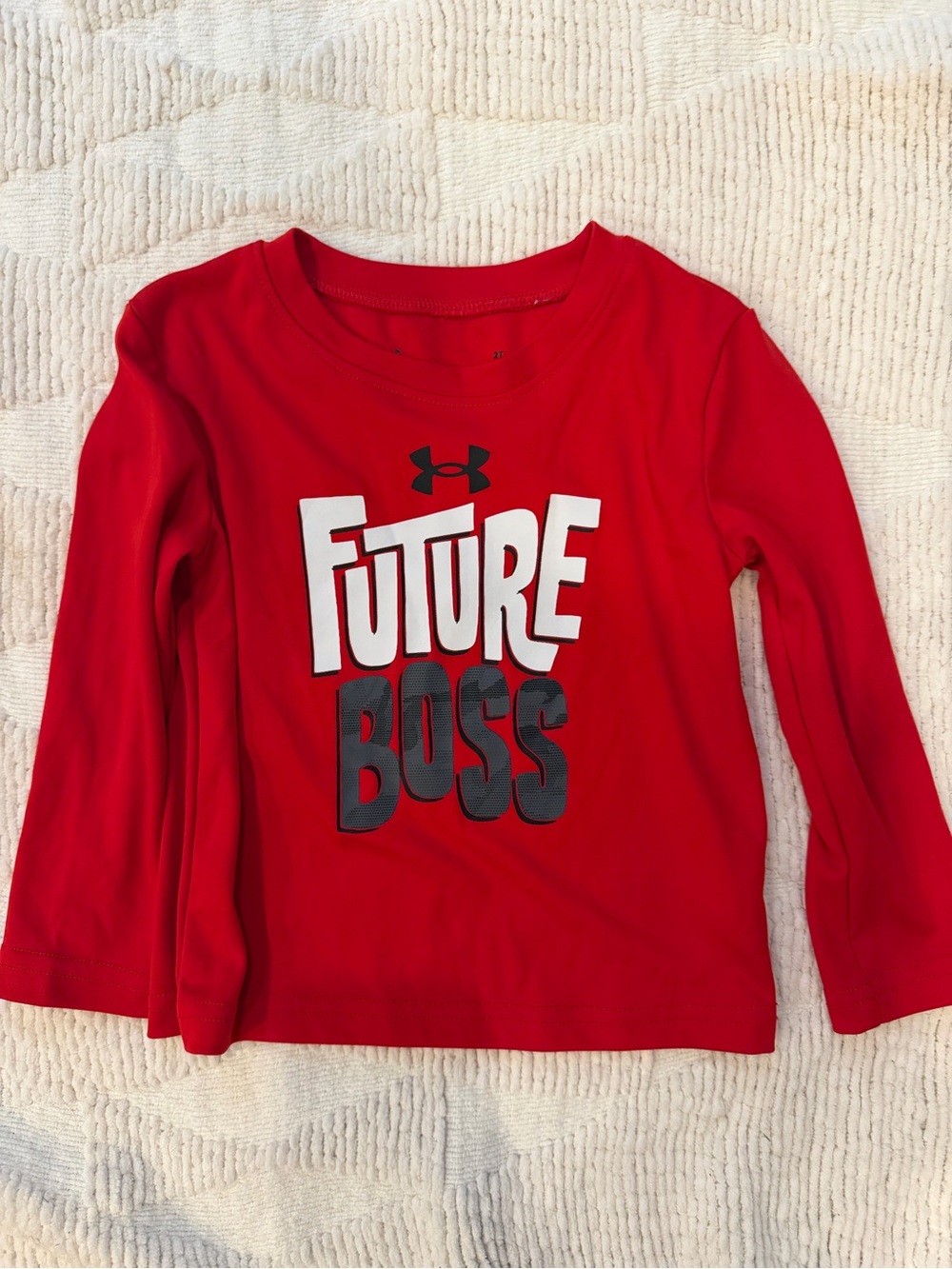 Under Armour Kids Red Long Sleeve 'Future Boss' Graphic Tee
